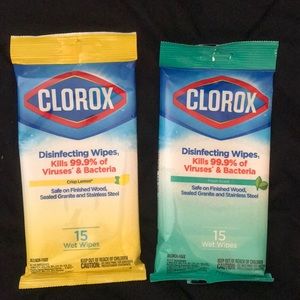 2 Travel Packs of Clorox Wipes